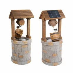 H74cm Solar Wishing Well Water Feature by Solaray -Polyresin Water Features Sales Shop WF3616 add image 8 52e7