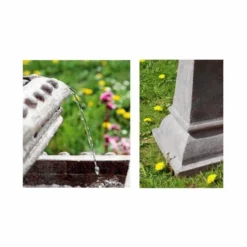 H80cm Pizzaro Solar Bird Bath Water Feature with Lights by Solaray -Polyresin Water Features Sales Shop WF3621A add image 4 4038