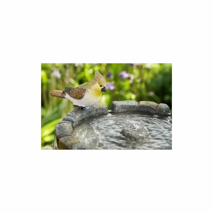 H68cm Cobbled Solar Bird Bath & Water Fountain by Solaray 3 H68cm Cobbled Solar Bird Bath & Water Fountain by Solaray - Image 3