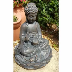 H39cm Anya Buddha Solar Water Feature by Solaray -Polyresin Water Features Sales Shop WF3666 add image 5 e73f