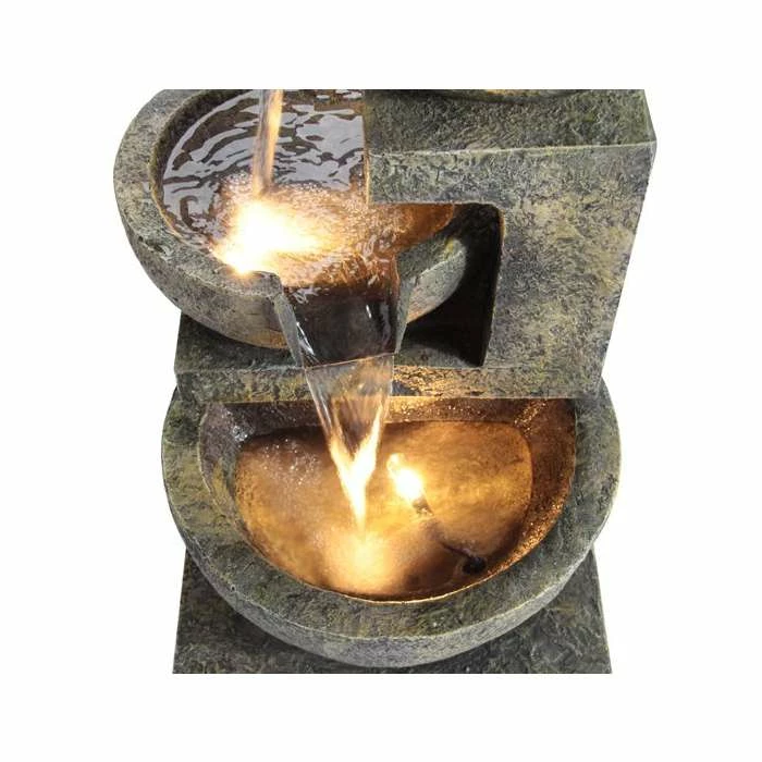 H62cm Kendal 3-Tier Cascading Water Feature with Lights | Indoor/Outdoor Use by Ambienté 5 H62cm Kendal 3-Tier Cascading Water Feature with Lights | Indoor/Outdoor Use by Ambienté - Image 5