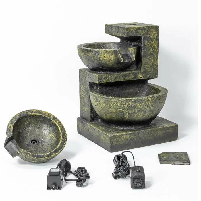 H62cm Kendal 3-Tier Cascading Water Feature with Lights | Indoor/Outdoor Use by Ambienté 7 H62cm Kendal 3-Tier Cascading Water Feature with Lights | Indoor/Outdoor Use by Ambienté - Image 7