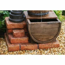 H82cm Pump and Barrel Water Feature with Lights by Ambienté 9 H82cm Pump and Barrel Water Feature with Lights by Ambienté -Polyresin Water Features Sales Shop WF3810 add image 1 03fc