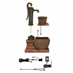 H82cm Pump and Barrel Water Feature with Lights by Ambienté 13 H82cm Pump and Barrel Water Feature with Lights by Ambienté -Polyresin Water Features Sales Shop WF3810 add image 5 8bdd