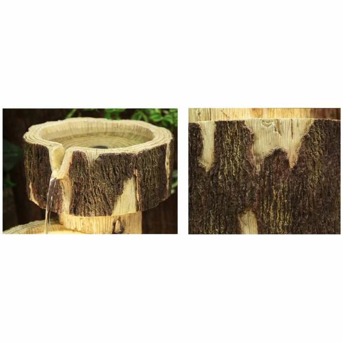 H75cm 3-Tier Log Cascading Water Feature with Lights | Indoor/Outdoor Use by Ambienté 5 H75cm 3-Tier Log Cascading Water Feature with Lights | Indoor/Outdoor Use by Ambienté - Image 5