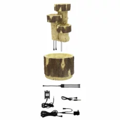 H75cm 3-Tier Log Cascading Water Feature with Lights | Indoor/Outdoor Use by Ambienté 13 H75cm 3-Tier Log Cascading Water Feature with Lights | Indoor/Outdoor Use by Ambienté -Polyresin Water Features Sales Shop WF3813 add image 5 7d8d
