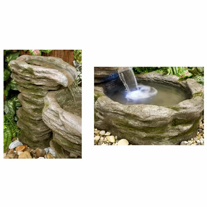 H63cm Cascading Stone River Water Feature with Lights | Indoor/Outdoor Use by Ambienté 5 H63cm Cascading Stone River Water Feature with Lights | Indoor/Outdoor Use by Ambienté - Image 5