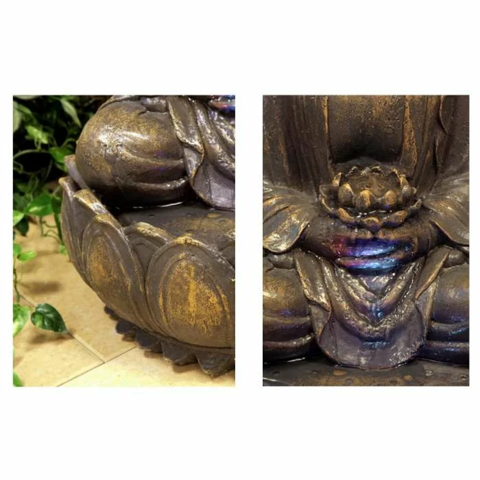 H57cm Blossoming Buddha Water Feature with Lights | Indoor/Outdoor Use by Ambienté 4 H57cm Blossoming Buddha Water Feature with Lights | Indoor/Outdoor Use by Ambienté - Image 4