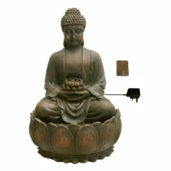 H57cm Blossoming Buddha Water Feature with Lights | Indoor/Outdoor Use by Ambienté 9 H57cm Blossoming Buddha Water Feature with Lights | Indoor/Outdoor Use by Ambienté -Polyresin Water Features Sales Shop WF3922 add image 3 8228