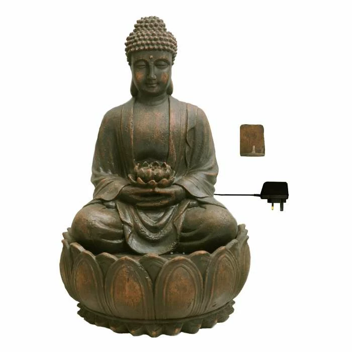 H57cm Blossoming Buddha Water Feature with Lights | Indoor/Outdoor Use by Ambienté 5 H57cm Blossoming Buddha Water Feature with Lights | Indoor/Outdoor Use by Ambienté - Image 5