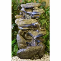 H100cm Thornton Hops 3-Tier Water Feature with Lights by Ambienté -Polyresin Water Features Sales Shop WF3925 add image 4 3c1c