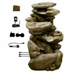 H100cm Thornton Hops 3-Tier Water Feature with Lights by Ambienté -Polyresin Water Features Sales Shop WF3925 add image 5 20ee