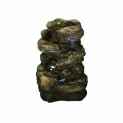 H54cm 4-Tier Rock Falls Water Feature with Lights | Indoor/Outdoor Use by Ambienté -Polyresin Water Features Sales Shop WF3970 add image 4 0bb9