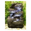 H54cm 4-Tier Rock Falls Water Feature with Lights | Indoor/Outdoor Use by Ambienté