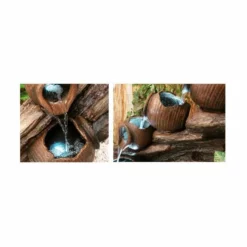 H81cm 4-Tier Oil Jar Cascading Water Feature with Lights | Indoor/Outdoor Use by Ambienté -Polyresin Water Features Sales Shop WF3971 add image 2 9c8b