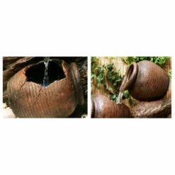 H81cm 4-Tier Oil Jar Cascading Water Feature with Lights | Indoor/Outdoor Use by Ambienté -Polyresin Water Features Sales Shop WF3971 add image 3 5a88