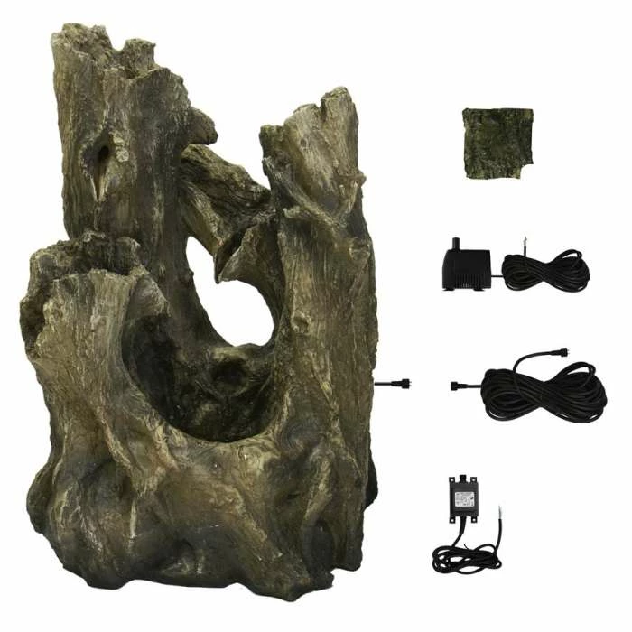 H55cm Logger Falls Water Feature with Lights | Indoor/Outdoor Use by Ambienté 6 H55cm Logger Falls Water Feature with Lights | Indoor/Outdoor Use by Ambienté - Image 6