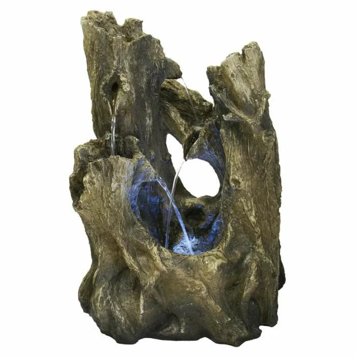 H55cm Logger Falls Water Feature with Lights | Indoor/Outdoor Use by Ambienté 1 H55cm Logger Falls Water Feature with Lights | Indoor/Outdoor Use by Ambienté