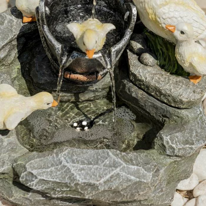 H56cm Duck Family at Old Tap Water Feature with Lights by Ambienté 8 H56cm Duck Family at Old Tap Water Feature with Lights by Ambienté - Image 8
