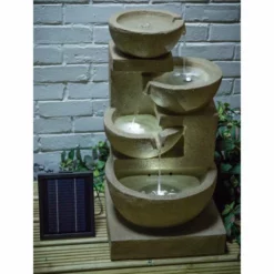 H72cm Kendal 4-Tier Cascading Solar Water Feature with Lights by Solaray -Polyresin Water Features Sales Shop WF4223 add image 3 4ec4
