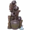 H120cm York 3-Tier Cascading Jars Water Feature & Planter with Lights by Ambienté