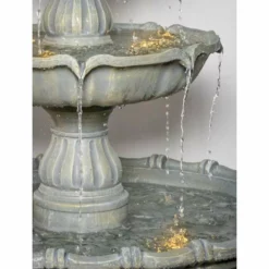 H204cm Regal Stone Effect 4-Tier Water Fountain with Lights by Ambienté -Polyresin Water Features Sales Shop WF4230 add image 4 7031