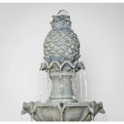H204cm Regal Stone Effect 4-Tier Water Fountain with Lights by Ambienté -Polyresin Water Features Sales Shop WF4230 add image 5 9f3a