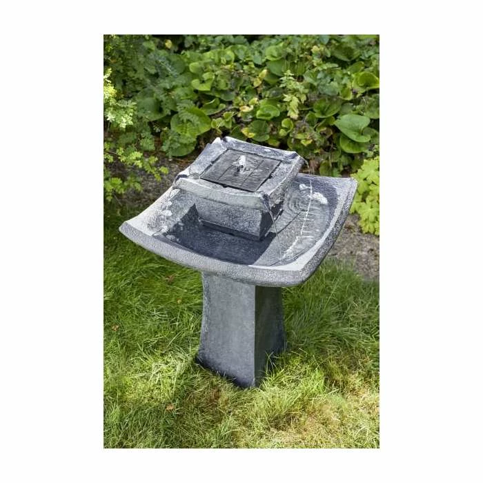 H72cm Pagoda Solar Water Fountain & Bird Bath 1 H72cm Pagoda Solar Water Fountain & Bird Bath