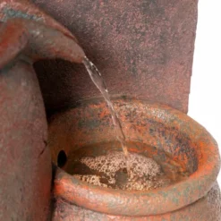 H101cm Quito 4-Tier Cascading Bowls & Jars Water Feature with Lights - by Ambienté -Polyresin Water Features Sales Shop WF4249 add image 4 7bec