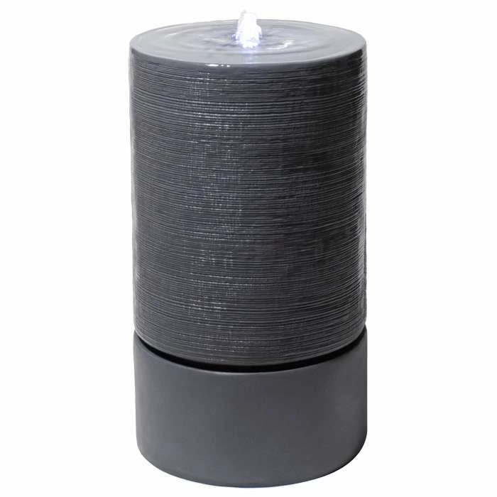 H85cm Siena Column Rippling Effect Water Feature with Lights - By Ambienté 1 H85cm Siena Column Rippling Effect Water Feature with Lights - By Ambienté
