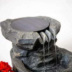 H48cm Dornie Solar Powered Pouring Water Feature with Planter - By Solaray -Polyresin Water Features Sales Shop WF4253 add image 2 b6b4