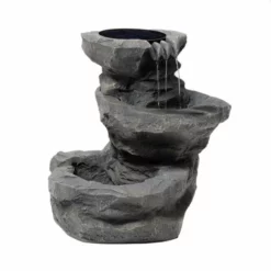 H48cm Dornie Solar Powered Pouring Water Feature with Planter - By Solaray -Polyresin Water Features Sales Shop WF4253 add image 4 b25a