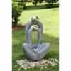 Meditating Couple 2 Stainless Steel Spheres Water Feature with Light