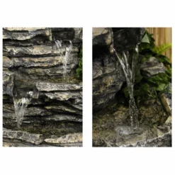 H147cm 8-Tier Rock Cascade Water Feature with Lights | Indoor/Outdoor Use by Ambienté -Polyresin Water Features Sales Shop WF5664 add image 2 dc61