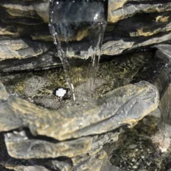 H147cm 8-Tier Rock Cascade Water Feature with Lights | Indoor/Outdoor Use by Ambienté -Polyresin Water Features Sales Shop WF5664 add image 7 22a0