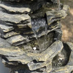 H147cm 8-Tier Rock Cascade Water Feature with Lights | Indoor/Outdoor Use by Ambienté -Polyresin Water Features Sales Shop WF5664 add image 8 2e40