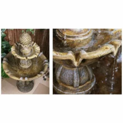 H100cm Zuvan 2-Tier Water Fountain by Ambienté -Polyresin Water Features Sales Shop WF6006 add image 3 6018