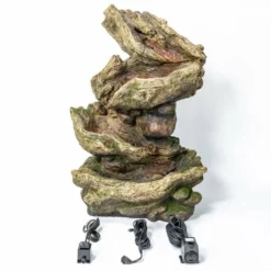 H103cm Rocky River Cascading Water Feature with Lights | Indoor/Outdoor Use by Ambienté -Polyresin Water Features Sales Shop WF6031 add image 5 2666