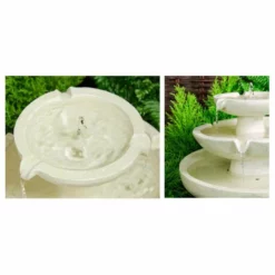 H42cm Barnwell Ivory 3-Tier Cascading Solar Water Feature by Solaray -Polyresin Water Features Sales Shop WF7059 add image 1 1a08