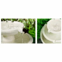 H42cm Barnwell Ivory 3-Tier Cascading Solar Water Feature by Solaray -Polyresin Water Features Sales Shop WF7059 add image 2 499f