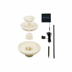 H42cm Barnwell Ivory 3-Tier Cascading Solar Water Feature by Solaray -Polyresin Water Features Sales Shop WF7059 add image 3 031c