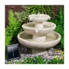 H42cm Barnwell Ivory 3-Tier Cascading Solar Water Feature by Solaray