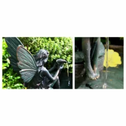 H30cm Fairy on Clam Shell Programmable Solar Water Feature with Lights by Solaray -Polyresin Water Features Sales Shop WF7060 add image 2 0c3b