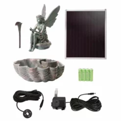 H30cm Fairy on Clam Shell Programmable Solar Water Feature with Lights by Solaray -Polyresin Water Features Sales Shop WF7060 add image 5 0be4