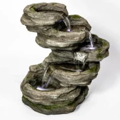 H56cm Sanke Steps 5-Tier Cascading Water Feature with Lights by Ambienté -Polyresin Water Features Sales Shop WF7079 add image 1 c8b0