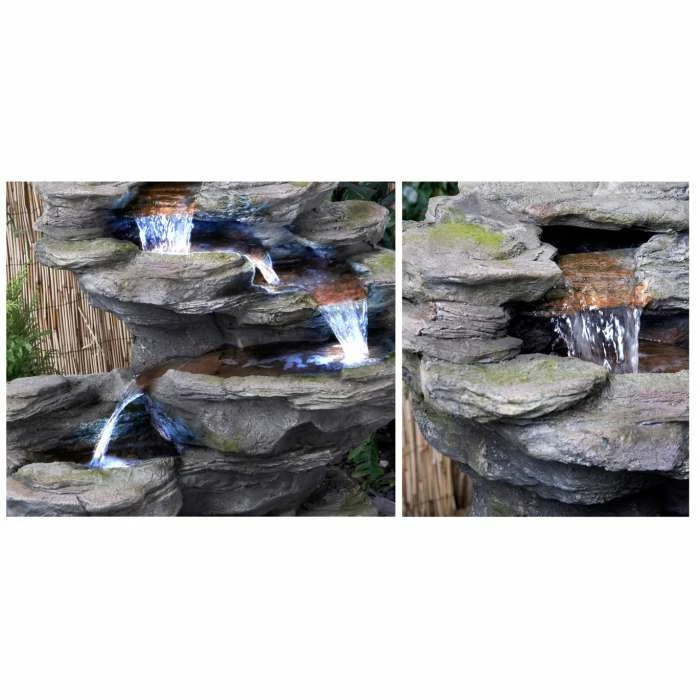 H65cm Ogen River Leap 4-Tier Cascading Water Feature with Lights | Indoor/Outdoor Use by Ambienté 3 H65cm Ogen River Leap 4-Tier Cascading Water Feature with Lights | Indoor/Outdoor Use by Ambienté - Image 3