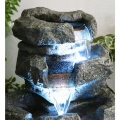 H36cm Shubunkin Spills 4-Tier Cascading Water Feature with Lights by Ambienté -Polyresin Water Features Sales Shop WF7083 add image 1 4c1f