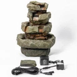 H36cm Shubunkin Spills 4-Tier Cascading Water Feature with Lights by Ambienté -Polyresin Water Features Sales Shop WF7083 add image 4 ee9c