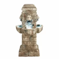 H100cm Majestic Lion Water Feature with Lights | Indoor/Outdoor Use by Ambienté -Polyresin Water Features Sales Shop WF7084 add image 4 e071
