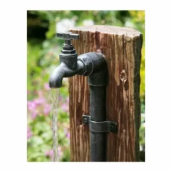 H62cm Iron Tap, Bucket & Barrel Cascading Water Feature by Ambienté -Polyresin Water Features Sales Shop WF7125 add image 2 ca7a